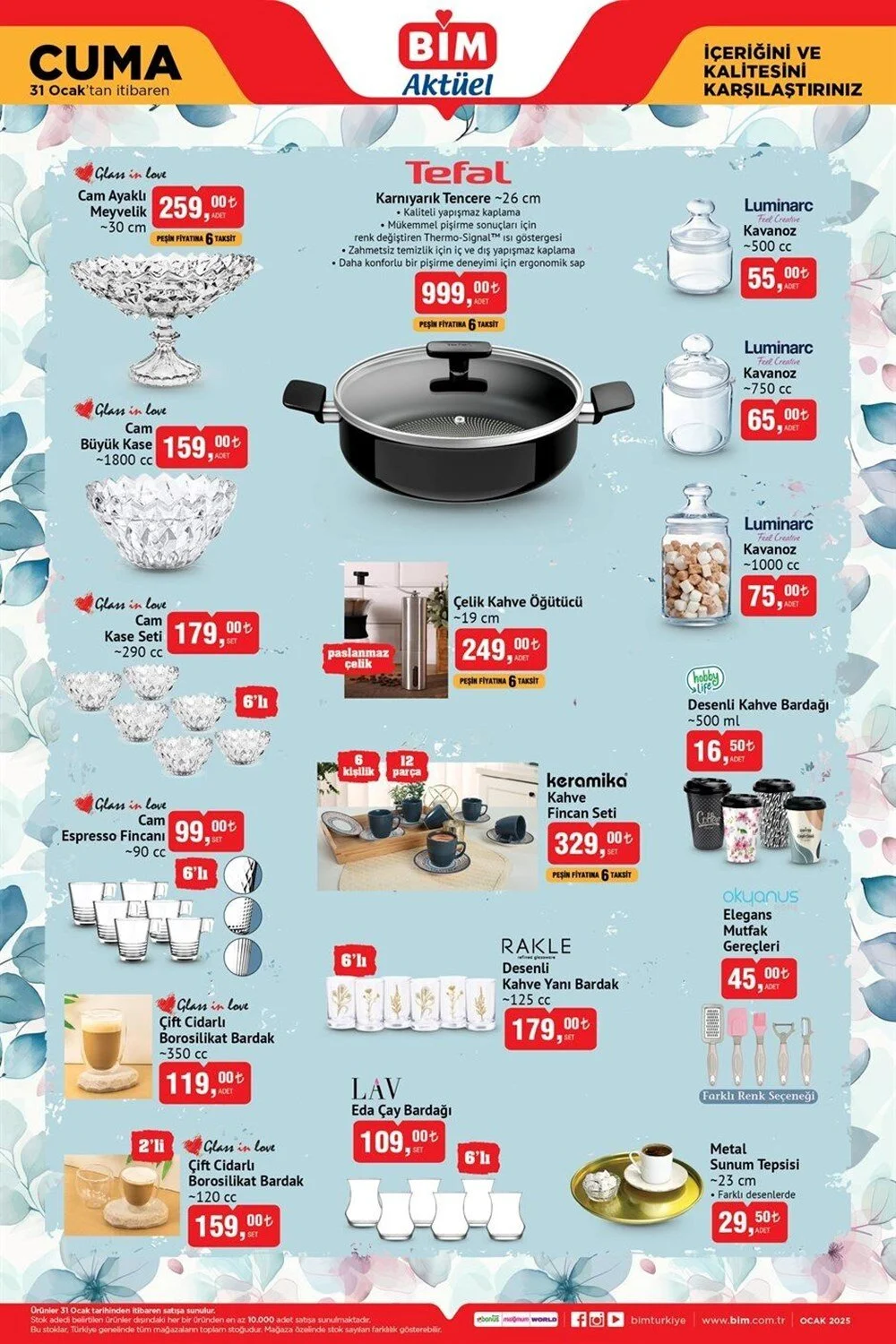 Bim Aktüel ürünler kataloğu 31 ocak