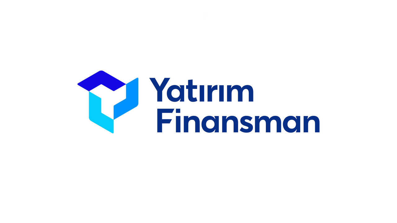 Geometrik figürler ve mavi tonların kullanıldığı Yatırım Finansman logosu, şirketin yenilikçi ve çağdaş yaklaşımını öne çıkarıyor.