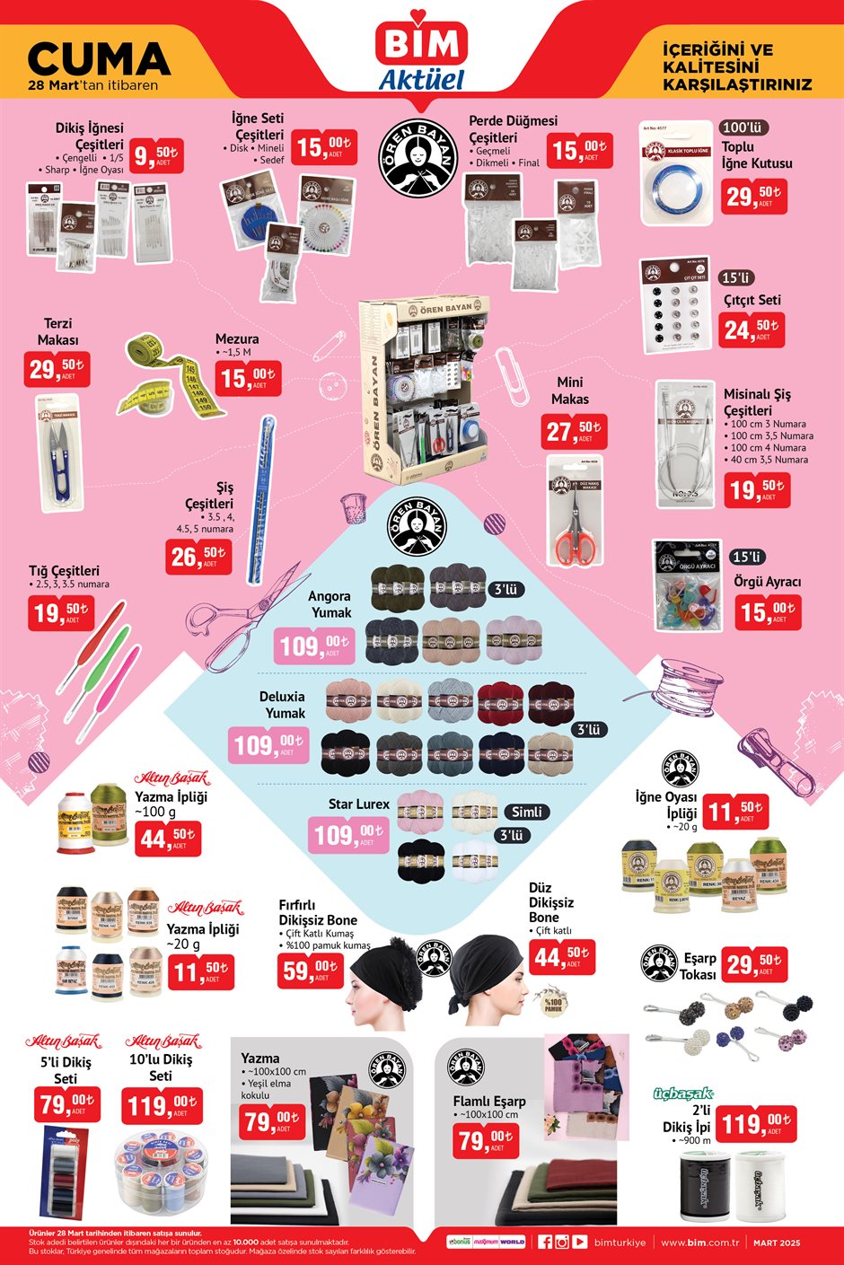BİM 28 Mart Aktüel Katalog Dikiş