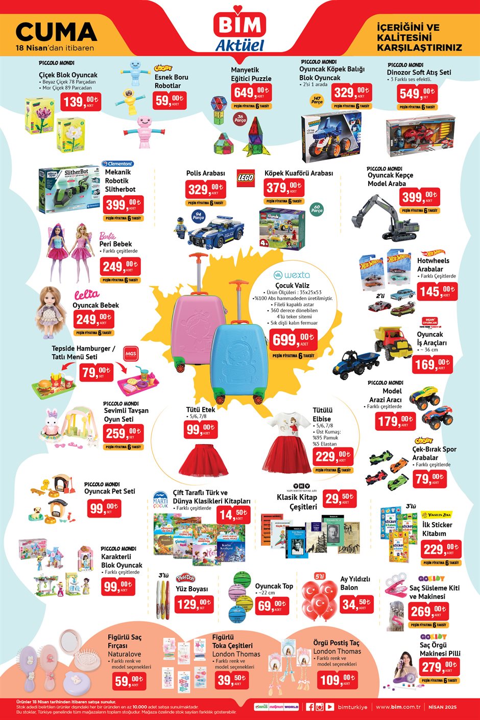 BIM aktüel katalog çocuk indirimleri 18 Nisan.
