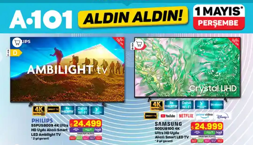 A101 aktüel katalog televizyonlar 1 mayıs 2025