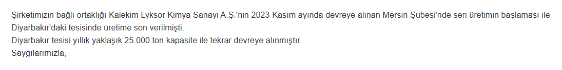 klkim hisse kalekim