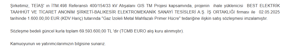 ekos hisse ekos elektrik
