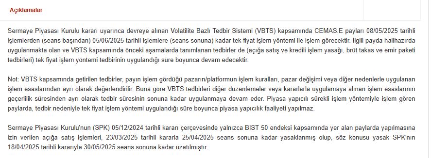 cemas tedbir kap açıklaması