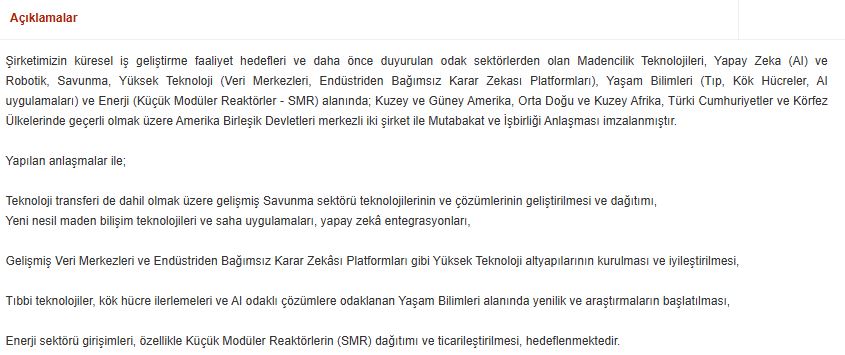 mia teknoloji kap açıklama işbirliği