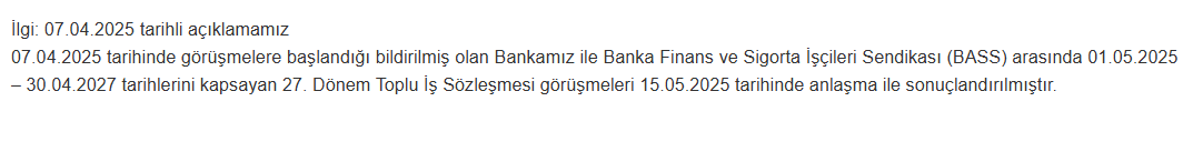 vakıfbank kap açıklaması