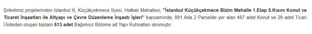 emlak konut kap açıklaması