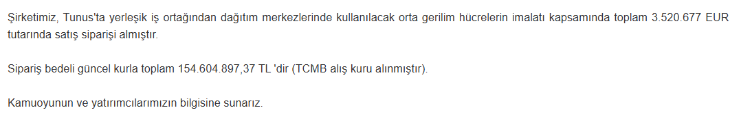 ekos kap açıklaması ekos hisse