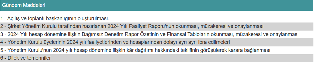tekfen holding olağanüstü genel kurul kap açıklaması 