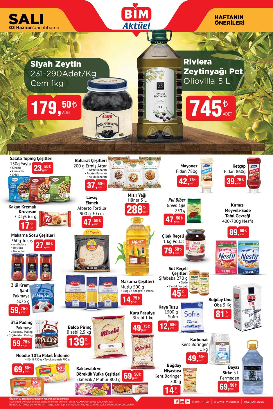 bim aktüel katalog zeytin yağ bakliyat ürünleri 3 haziran 2025