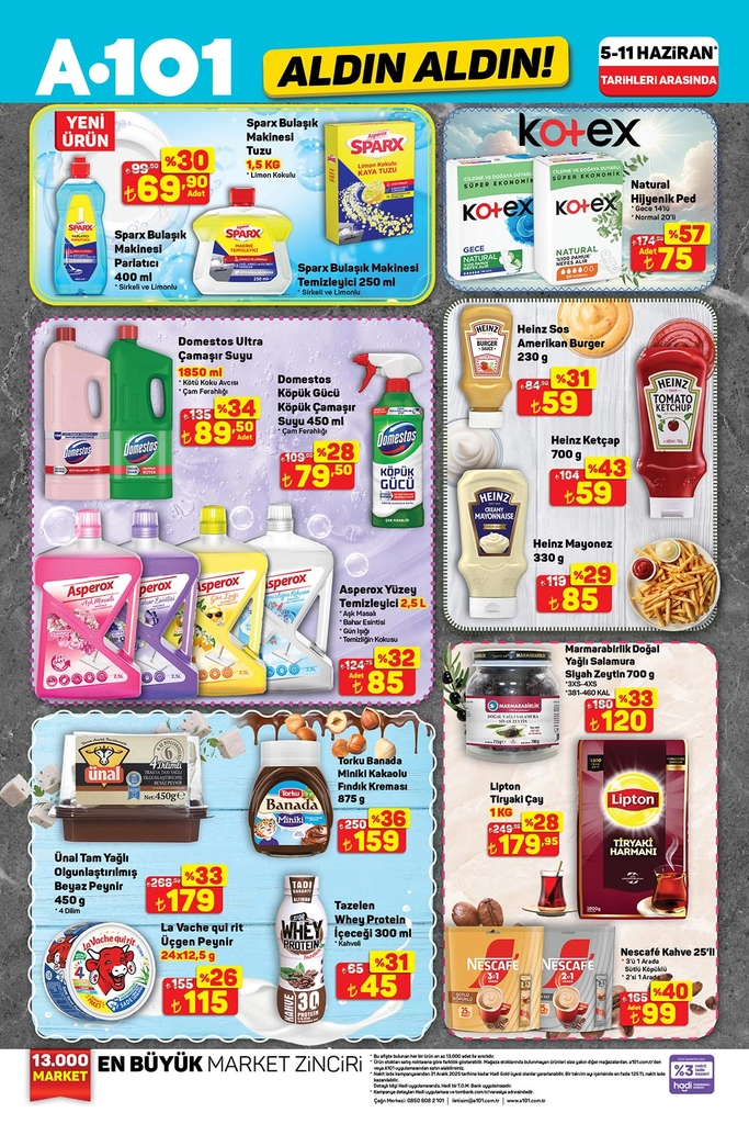 A101 5 Haziran temizlik gıda ürünleri