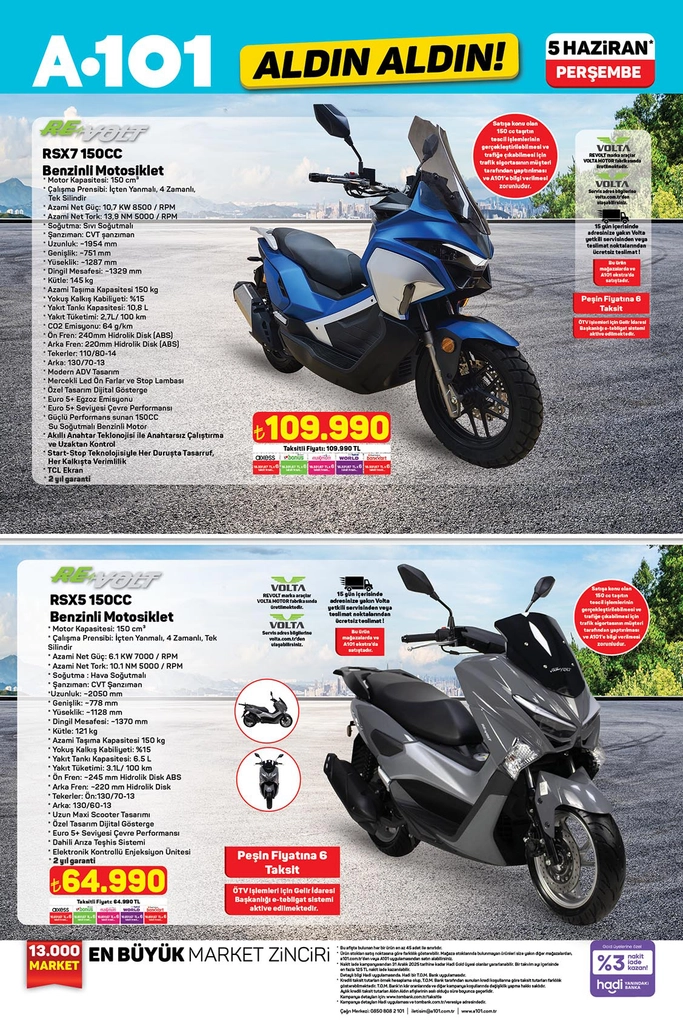 A101 motosiklet katalog ürünü