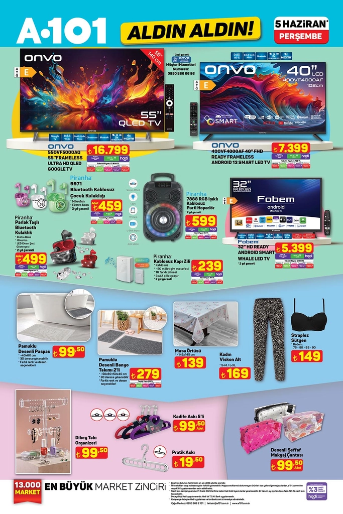 A101 TV banyo tekstil ürünleri