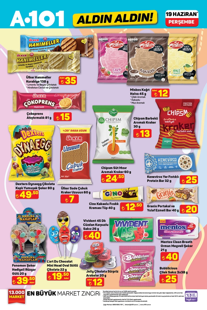A101 aktüel katalog atıştırmalık ürünleri