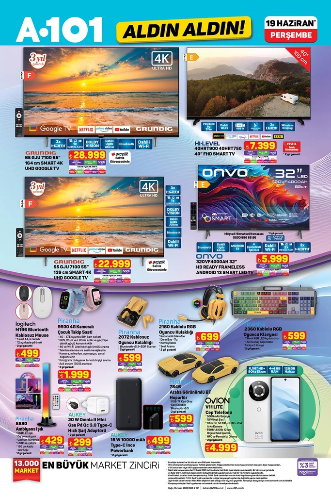 A101 aktüel katalog elektronik ürünleri