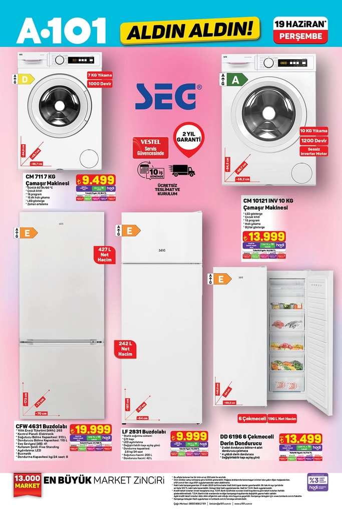 A101 aktüel katalog beyaz eşyalar