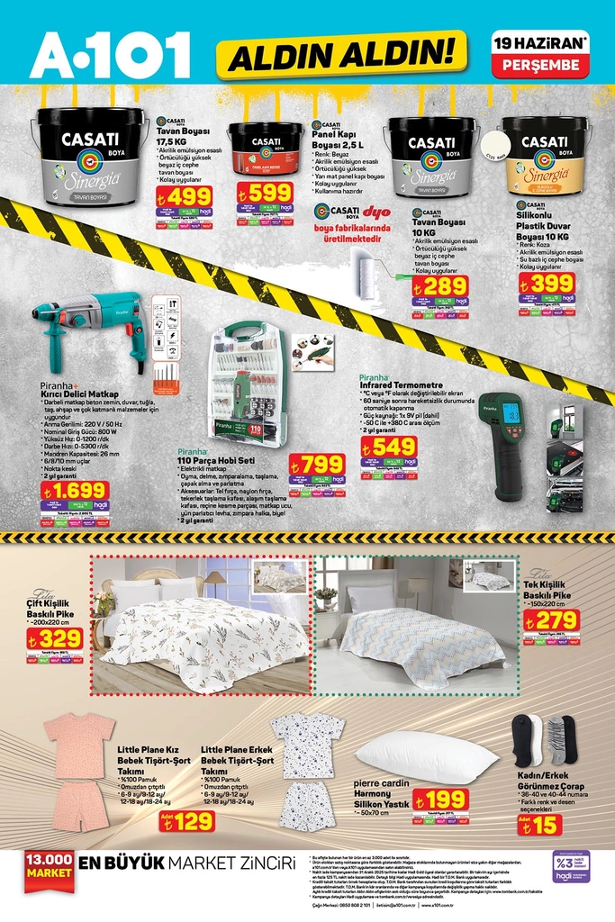 A101 aktüel katalog boya tekstil ürünleri