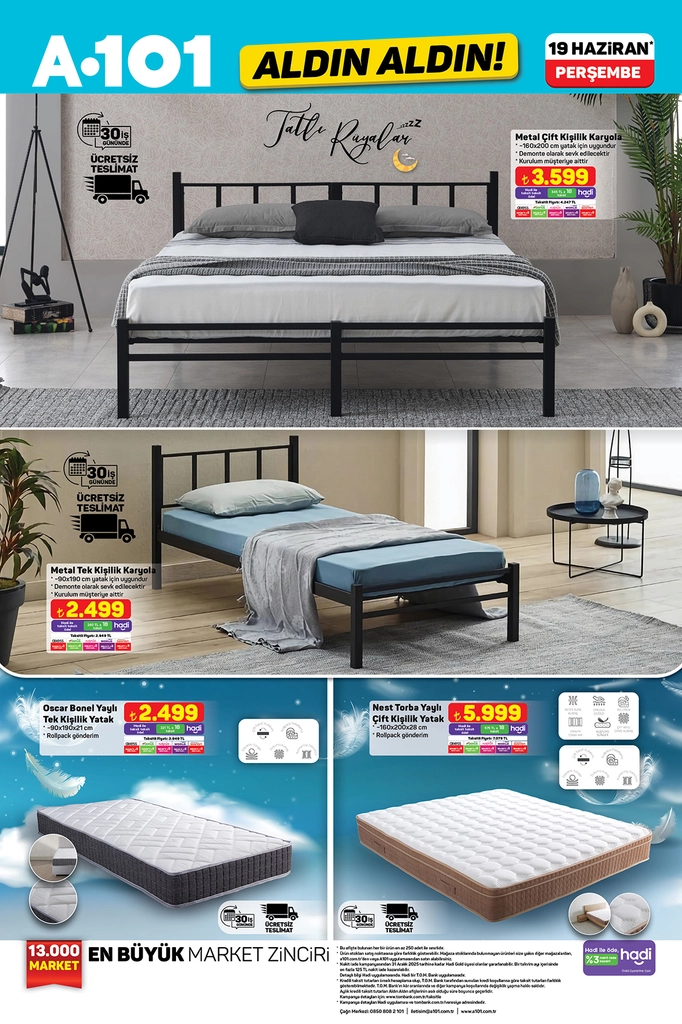 A101 aktüel katalog yatak ürünleri
