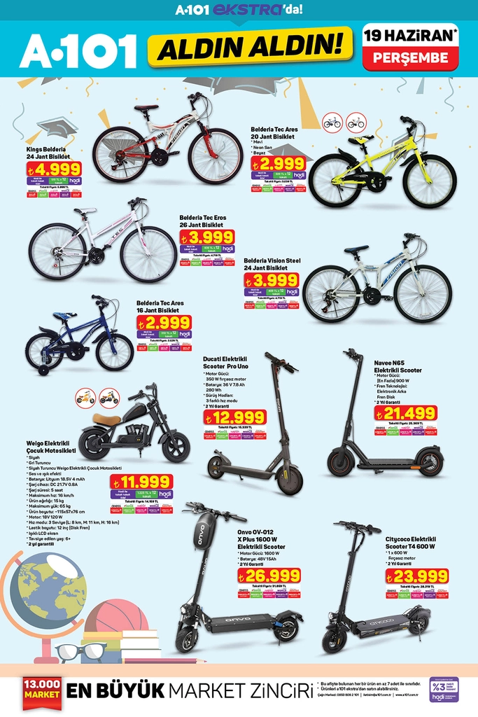 A101 aktüel katalog scooter bisiklet ürünleri