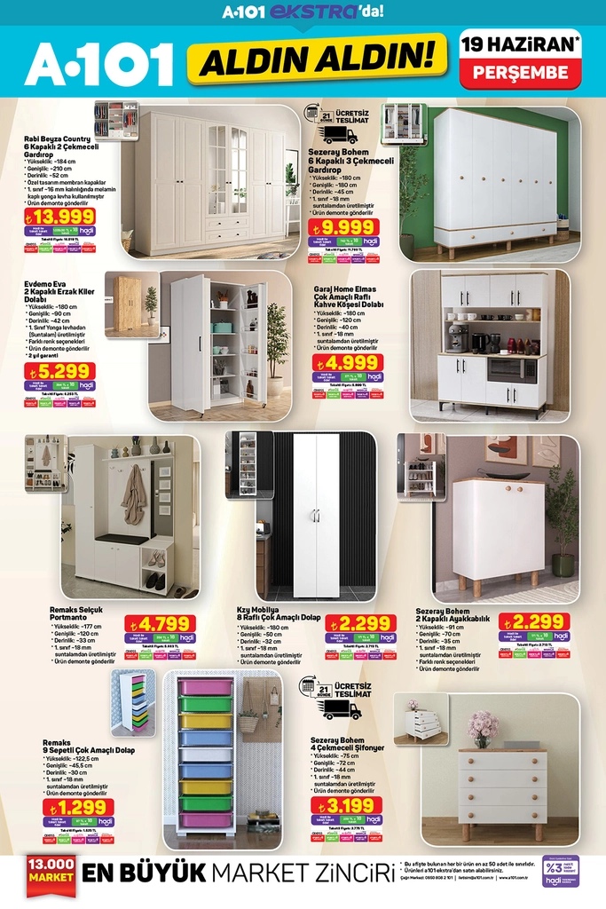 A101 aktüel katalog mobilya ürünleri