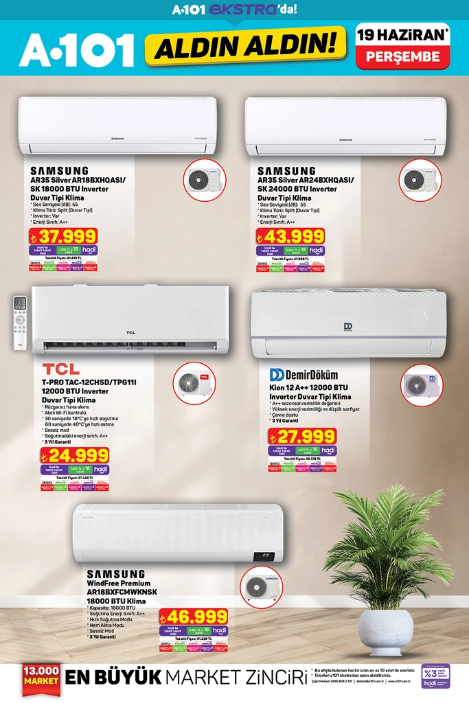 A101 aktüel katalog klima ürünleri