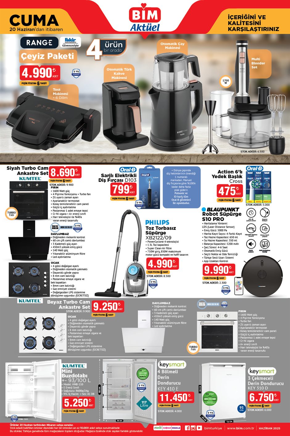 BİM aktüel katalog ev aletleri ve beyaz eşyalar