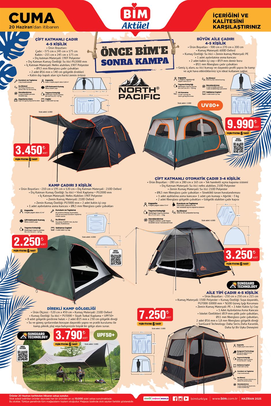 BİM aktüel katalog kamp çadırı ürünleri