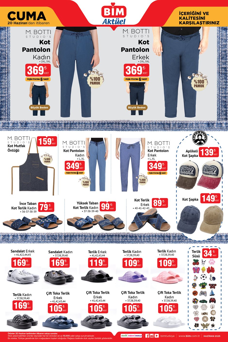BİM aktüel katalog giyim ve ayakkabı ürünleri