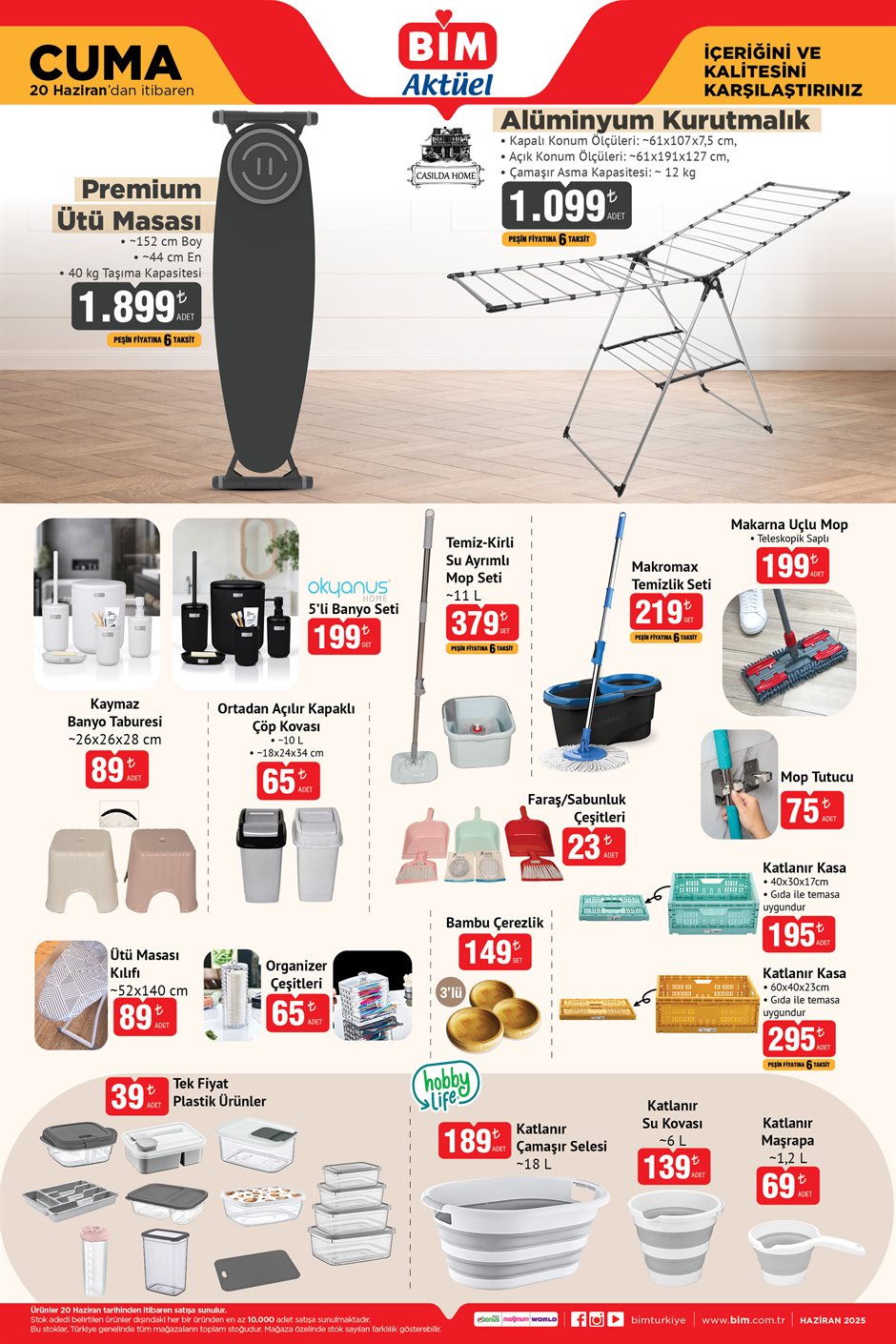 BİM aktüel katalog temizlik ve banyo ürünleri