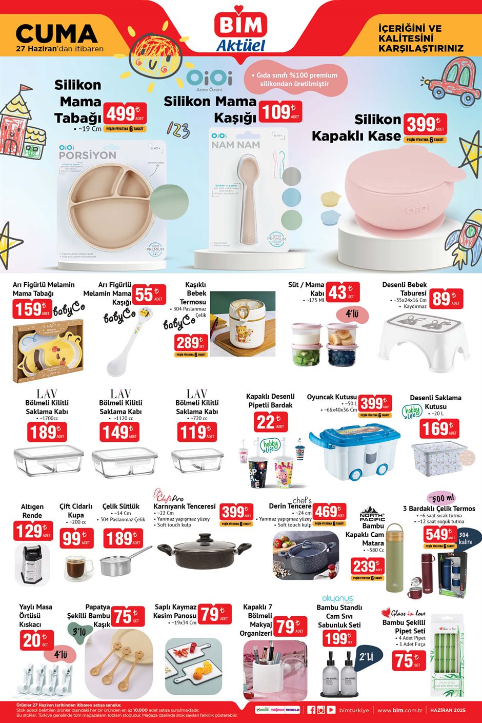 BİM aktüel katalog bebek ve saklama ürünleri