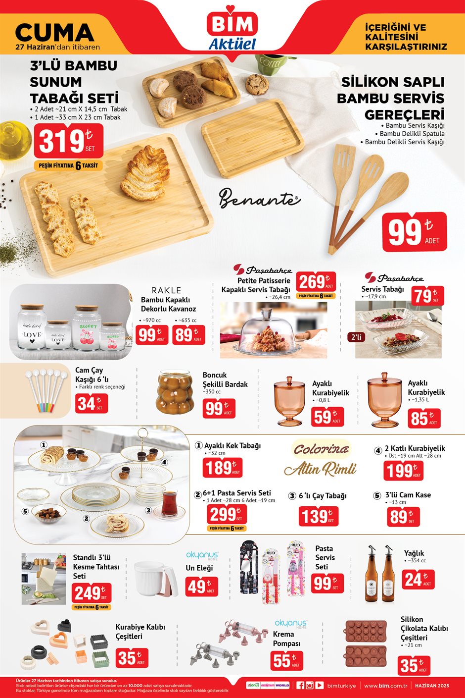 BİM aktüel katalog bambu ve sunum ürünleri