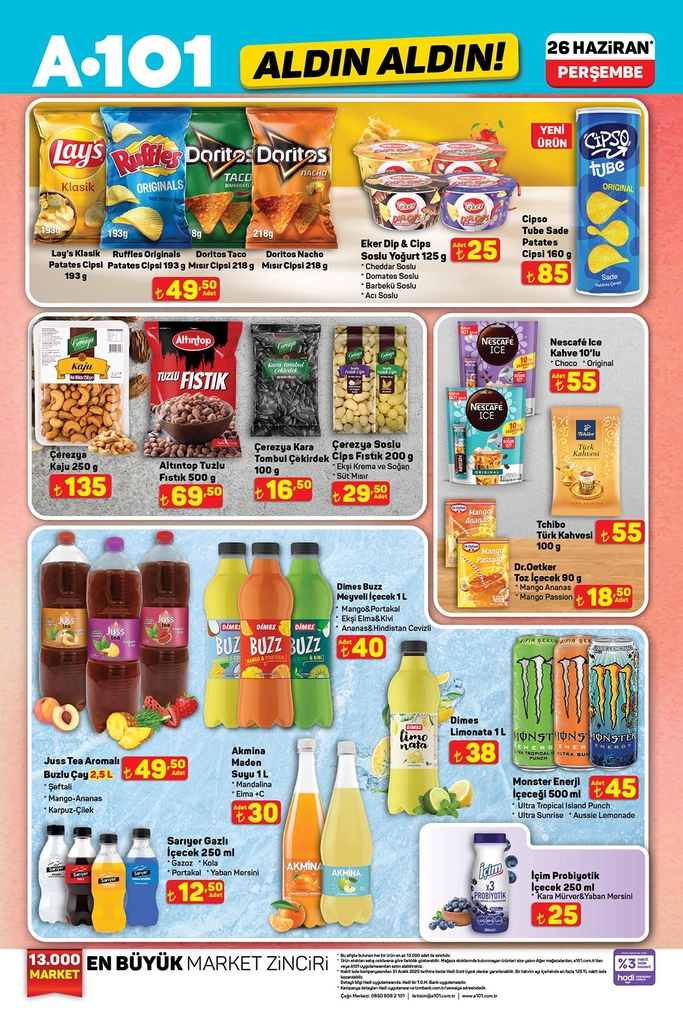 A101 aktüel katalog atıştırmalık ürünleri
