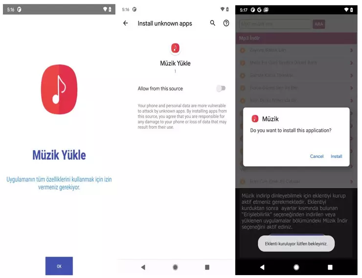 android telefon müzik uygulaması