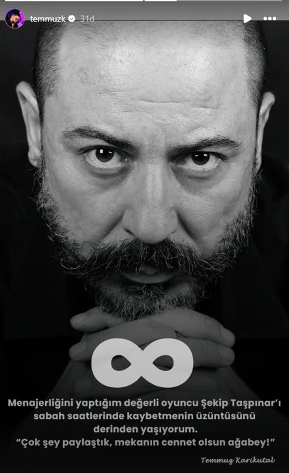 Şekip Taşpınar’ın vefat haberi menajeri tarafından duyuruldu.