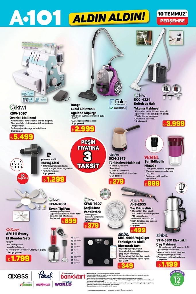 A101 aktüel katalog küçük ev aletleri 10 Temmuz 2025