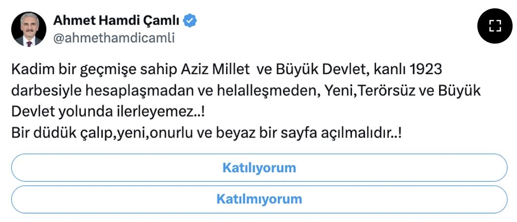 Ahmet Hamdi Çamlı’nın 1923 paylaşımı tepki çekti