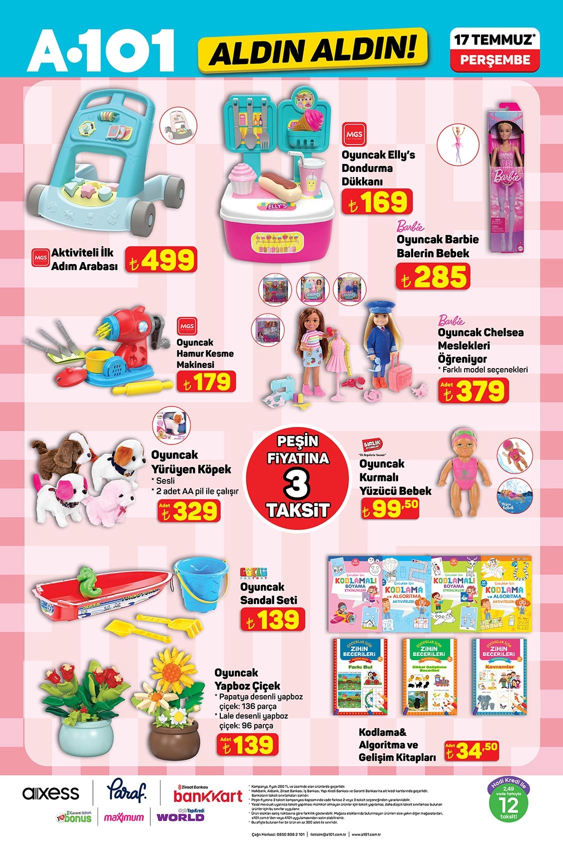 A101 aktüel katalog oyuncak ve çocuk ürünleri 17 Temmuz 2025