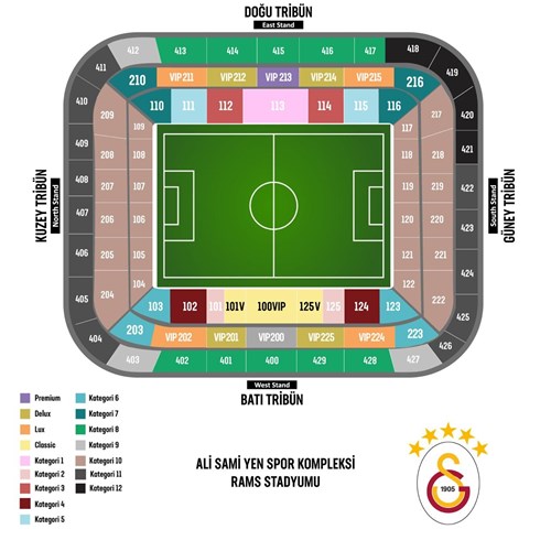 Galatasaray Lazio maçı bilet kategorileri ve tribün yerleşim planı.          ChatGPT’ye sor