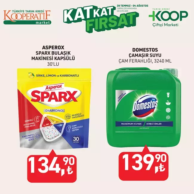Bulaşık kapsülü ve yüzey temizleyicide fırsat.