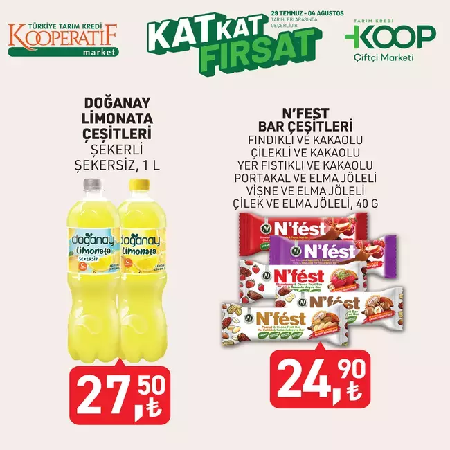 Limonata ve enerji barlarında yaz indirimi.