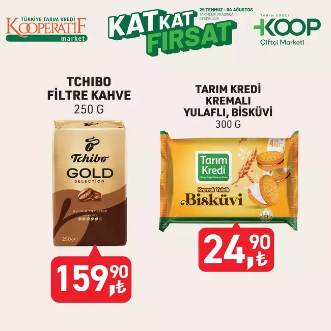 Filtre kahve ve yulaflı bisküvide indirimli fiyatlar.