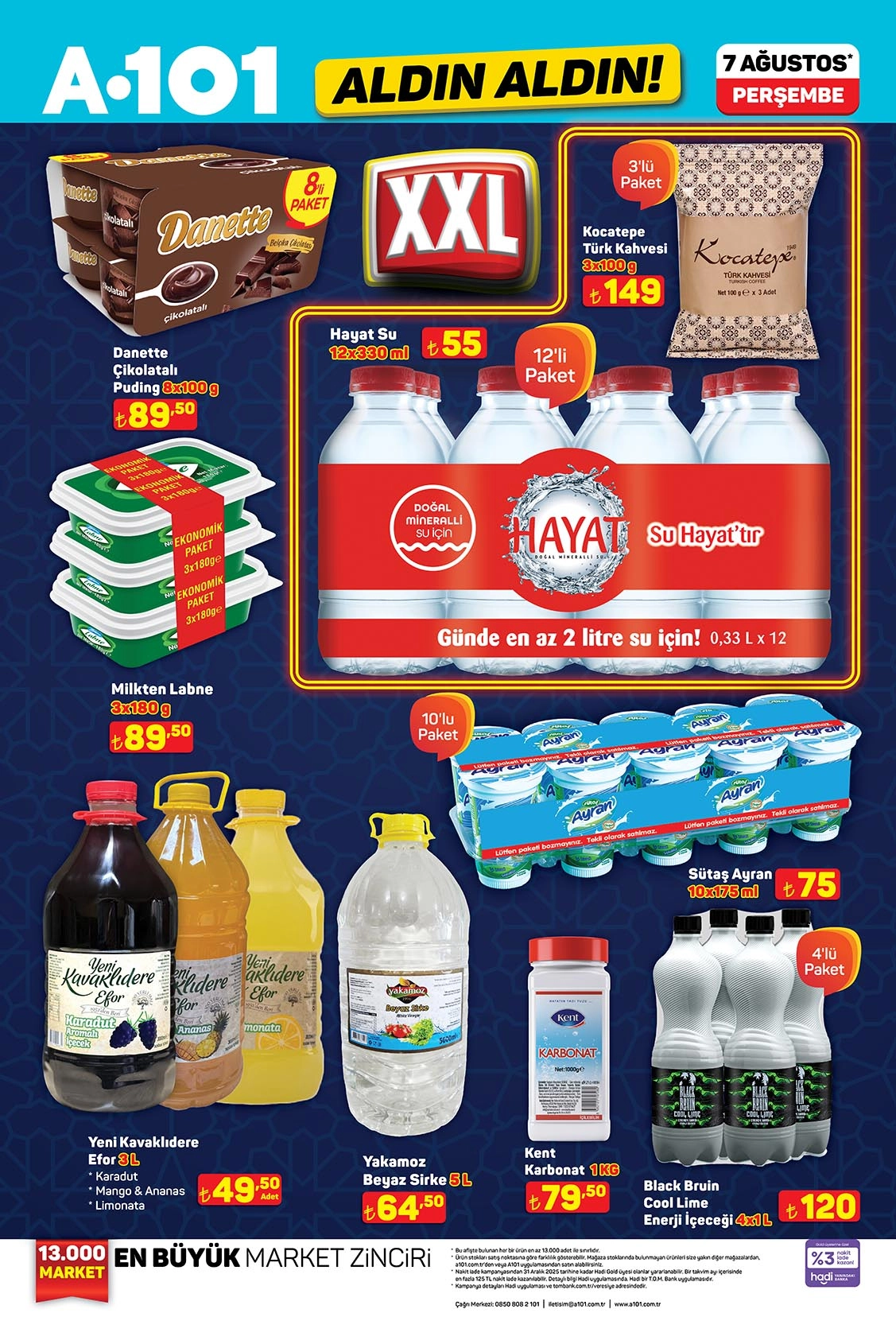 A101 7 Ağustos gıda ve içecek fırsatları