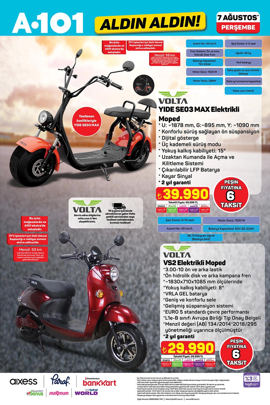 A101 7 Ağustos elektrikli moped kampanyası