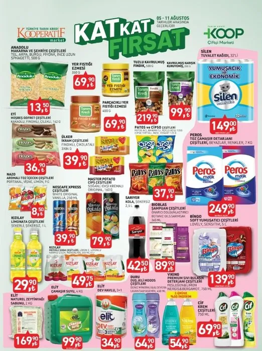 Tarım Kredi Market’te temizlik, gıda ve atıştırmalık ürünlerde haftanın fırsatları.