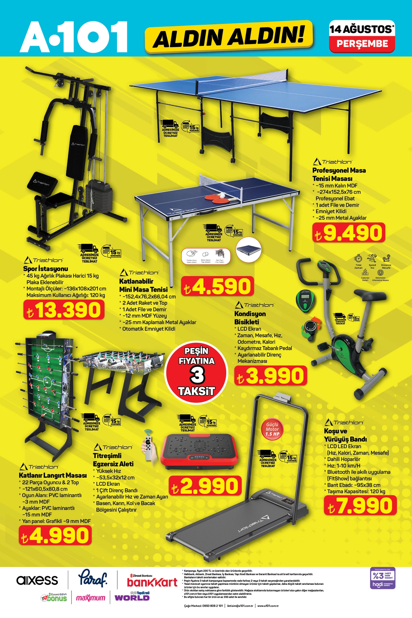 A101’de spor ve fitness ekipmanlarında indirim fırsatları
