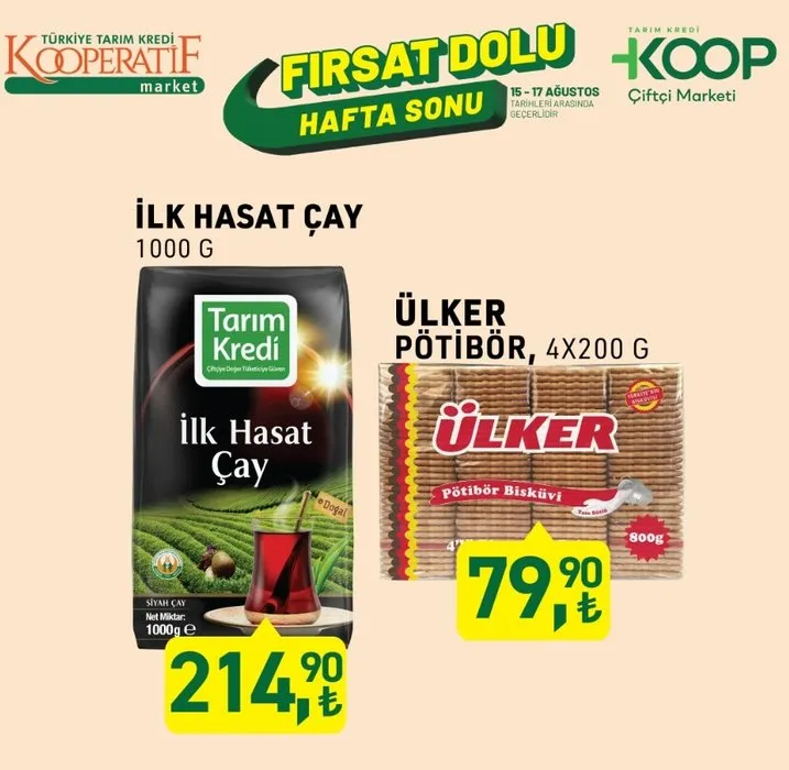 Tarım Kredi çay ve bisküvi indirimleri