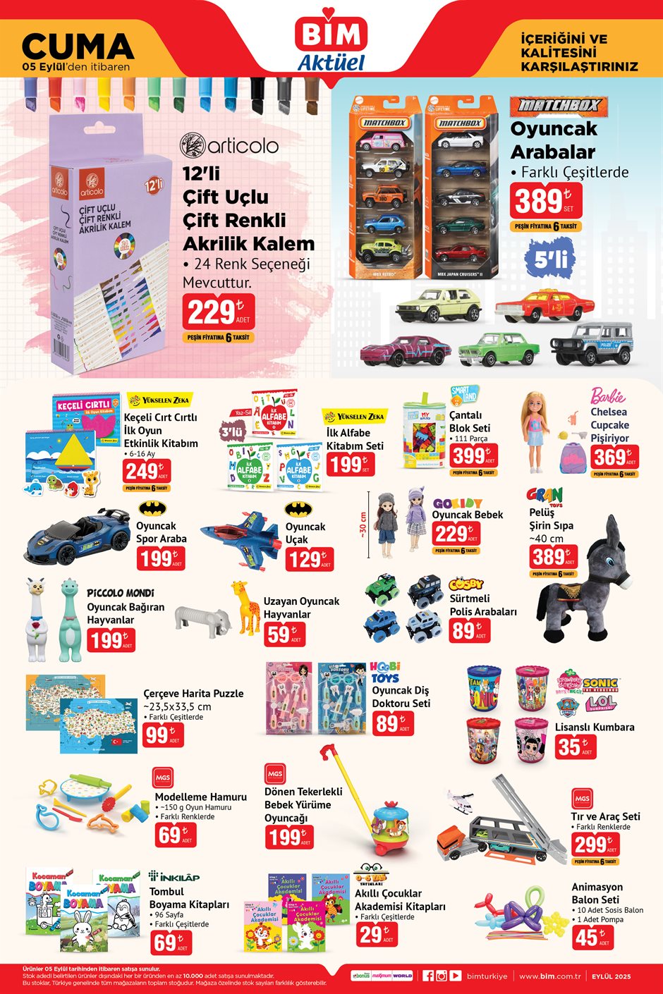 BİM 5 Eylül oyuncak fırsatları