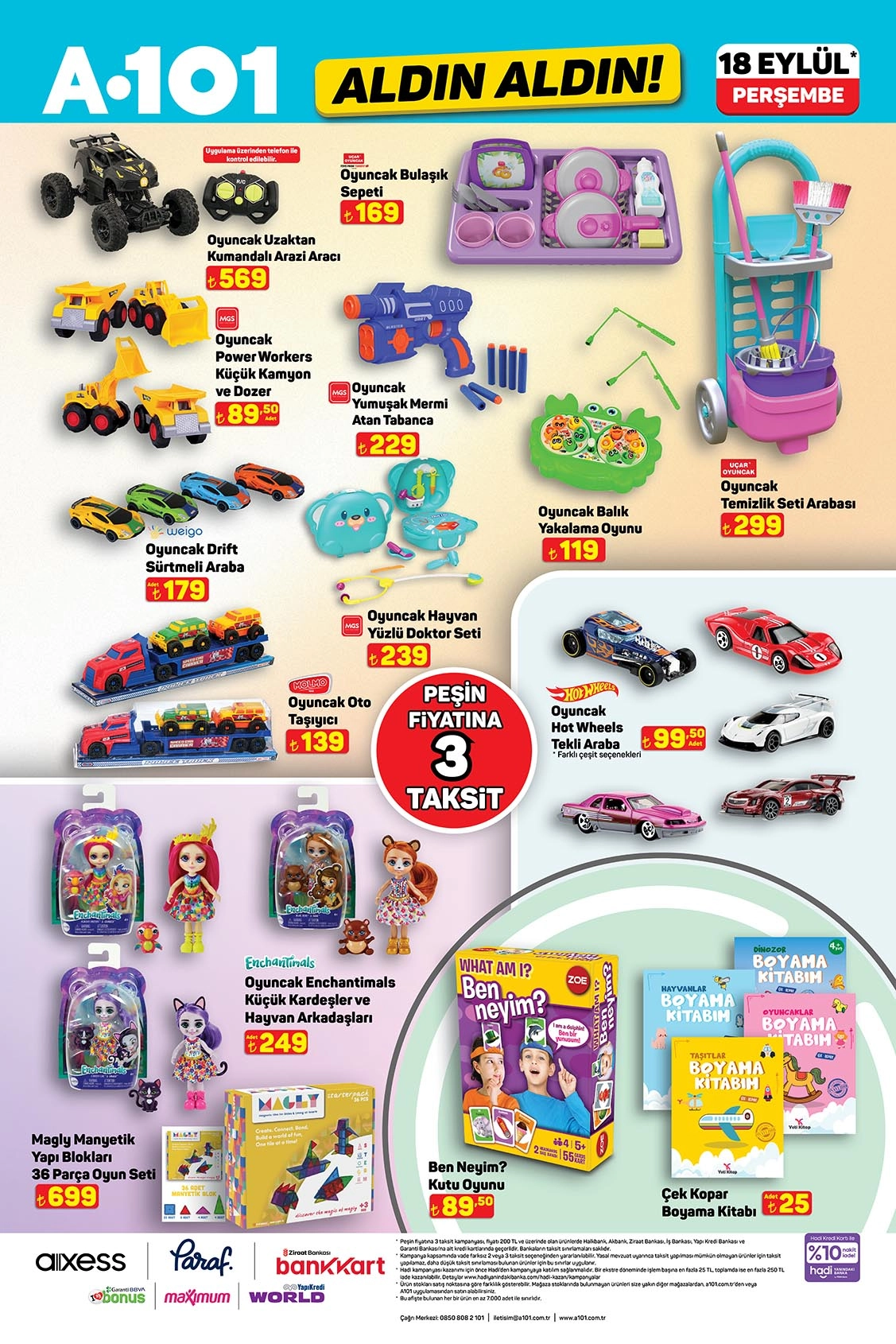 A101 oyuncak çeşitleri 