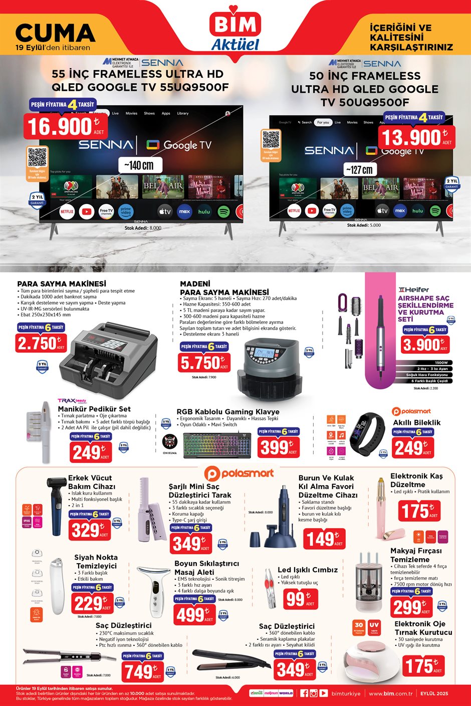 19 eylül BİM televizyon elektronik kampanya