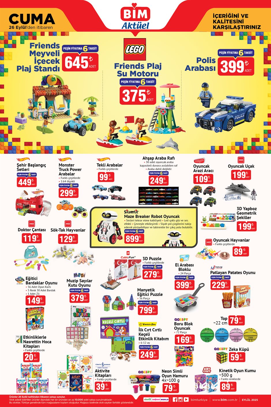 26 Eylül BİM katalog oyuncak